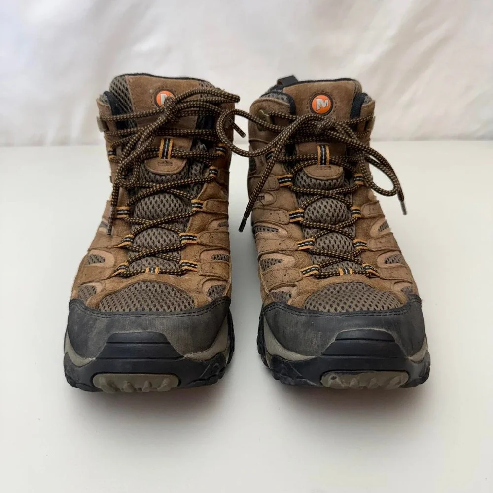 Merrell Moab 2 Mid Waterproof Hiking Boots Mens US 10.5 Brown suede vibram soles